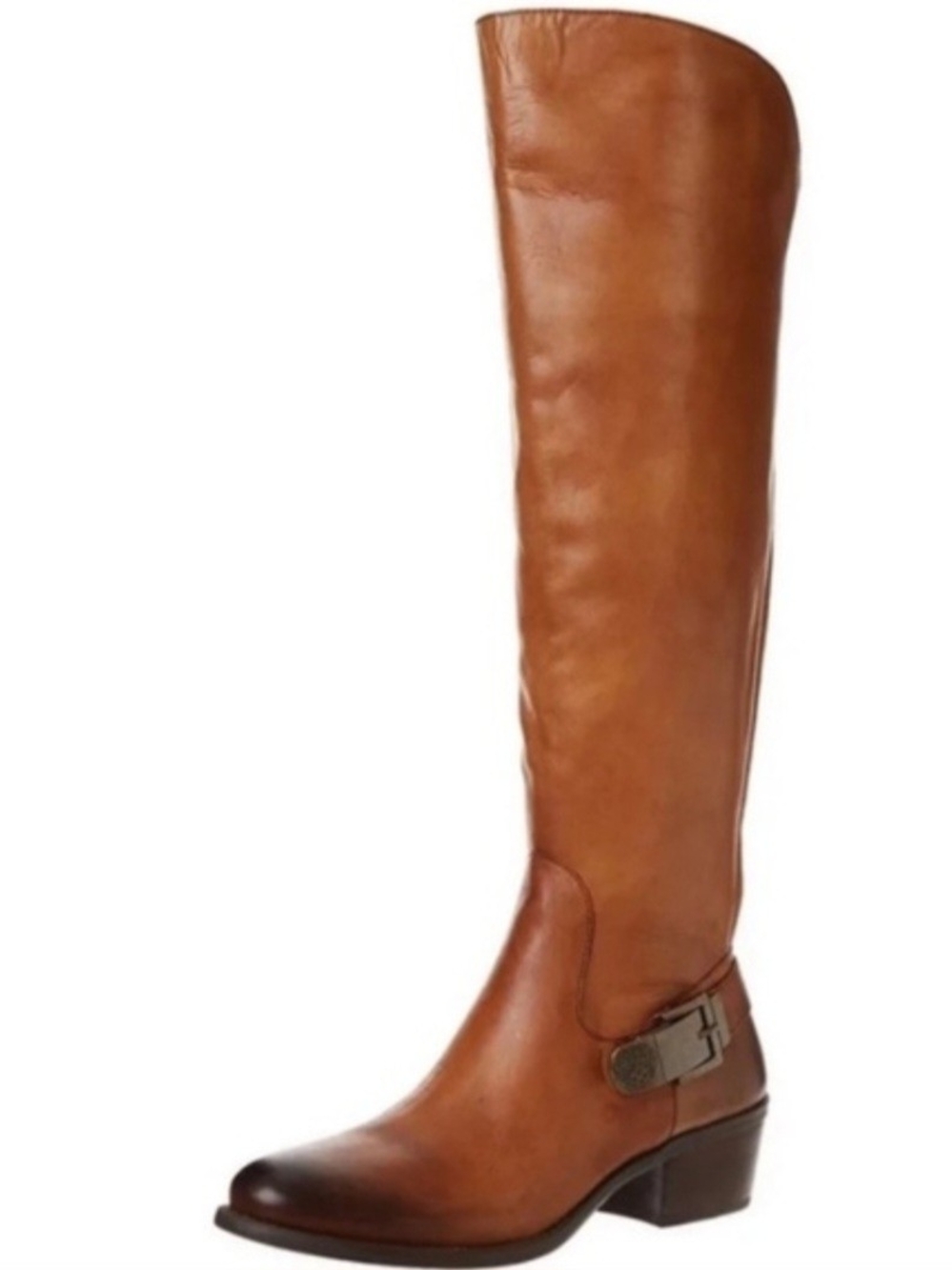 Vince Camuto Women's Tall Brown Leather Zip Riding Boots